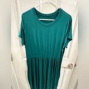 Green jersey - t shirt dress - Size L
